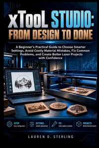 xTool Studio: From Design to Done: A Beginner's Practical Guide to Choose Smarter Settings, Avoid Costly Material Mistakes, Fix Common Problems, and C cover