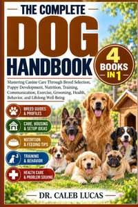 The Complete Dog Handbook: Mastering Canine Care Through Breed Selection, Puppy Development, Nutrition, Training, Communication, Exercise, Grooming, H cover