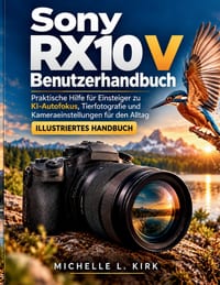Sony RX10 V Benutzerhandbuch: Praktische Hilfe für Einsteiger zu KI-Autofokus, Tierfotografie und Kameraeinstellungen für den Alltag cover