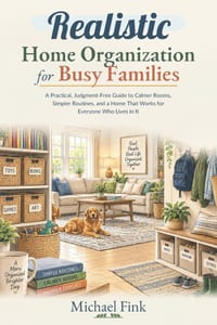 Realistic Home Organization for Busy Families: A Practical, Judgment-Free Guide to Calmer Rooms, Simpler Routines, and a Home That Works for Everyone cover