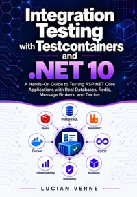 Integration Testing with Testcontainers and .NET 10: A Hands-On Guide to Testing ASP.NET Core Applications with Real Databases, Redis, Message Brokers cover