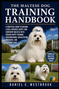 The Maltese Dog Training Handbook: A Practical Guide to Raising a Well-Behaved, Happy, and Confident Maltese with Proven Puppy Training, Housebreaking cover