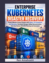 Enterprise Kubernetes Disaster Recovery: Protect Mission-Critical Clusters with Velero, CSI Snapshots, etcd Recovery, Persistent Storage, GitOps Recon cover