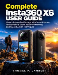 Complete Insta360 X6 User Guide: Unlock Immersive Footage with Smart Capture, Invisible Selfie Sticks, Advanced Framing, Editing, and Action Technique cover