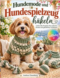 Hundemode und Hundespielzeug häkeln: Mit farbigen Schritt-für-Schritt-Bildern für Pullover, Mäntel, Bandanas, Passform, Größenanpassung, Zerr- und App cover