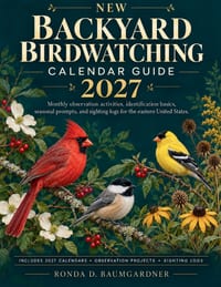 New Backyard Birdwatching Calendar Guide 2027: Monthly observation activities, identification basics, seasonal prompts, and sighting logs. Specify a r cover
