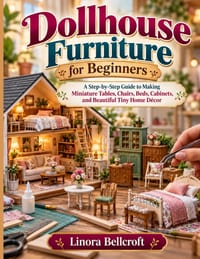 Dollhouse Furniture for Beginners: A Step-by-Step Guide to Making Miniature Tables, Chairs, Beds, Cabinets, and Beautiful Tiny Home Décor cover