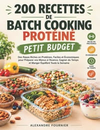 200 Recettes de Batch Cooking Protéiné Petit Budget: Des Repas Riches en Protéines, Faciles et Économiques pour Préparer vos Menus à l'Avance, Gagner cover