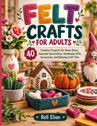Felt Crafts for Adults: 40 Creative Projects for Home Décor, Seasonal Decorations, Handmade Gifts, Accessories, and Relaxing Craft Time cover