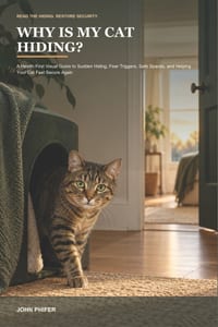 Why Is My Cat Hiding?: A Health-First Visual Guide to Sudden Hiding, Fear Triggers, Safe Spaces, and Helping Your Cat Feel Secure Again cover