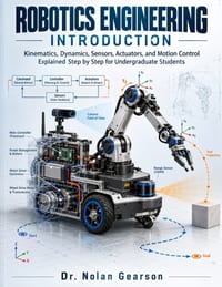 Robotics Engineering Introduction: Kinematics, Dynamics, Sensors, Actuators, and Motion Control Explained Step by Step for Undergraduate Students cover
