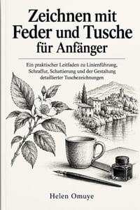 Zeichnen mit Feder und Tusche für Anfänger: Ein praktischer Leitfaden zu Linienführung, Schraffur, Schattierung und der Gestaltung detaillierter Tusch cover