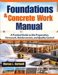 Foundations & Concrete Work Manual: A Practical Guide to Site Preparation, Formwork, Reinforcement, and Quality Control cover