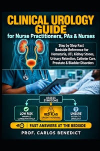 Clinical Urology Guide for Nurse Practitioners, PAs & Nurses: Step by step Fast Bedside Reference for Hematuria, UTI, Kidney Stones, Urinary Retention cover