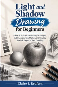 Light and Shadow Drawing for Beginners: A Practical Guide to Shading Techniques, Light Sources, Tonal Values, and Creating Realistic Depth in Your Dra cover