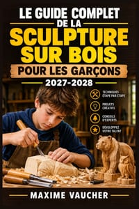 Le guide complet de la sculpture sur bois pour les garçons 2027-2028: Projets illustrés, techniques simples et gestes sûrs pour créer des objets uniqu cover