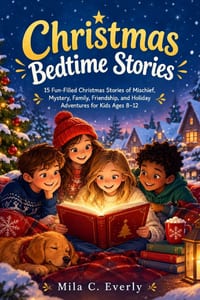 Christmas Bedtime Stories: 15 Fun-Filled Christmas Stories of Mischief, Mystery, Family, Friendship, and Holiday Adventures for Kids Ages 8-12 cover