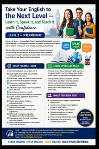 Enhance Your Career By Learning, Speaking and Teaching English Level 2 - Intermediate: Fast English Speaking Course cover