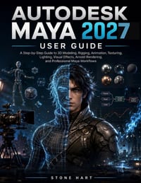 Autodesk Maya 2027 User Guide: A Step-by-Step Manual to 3D Modeling, Rigging, Animation, Texturing, Lighting, Visual Effects, Arnold Rendering, and Pr cover