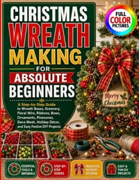 Christmas Wreath Making for Absolute Beginners: A Step-by-Step Guide to Wreath Bases, Greenery, Floral Wire, Ribbons, Bows, Ornaments, Pinecones, Deco cover