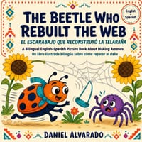 The Beetle Who Rebuilt the Web - El escarabajo que reconstruyó la telaraña: A Bilingual English-Spanish Picture Book About Making Amends / Un libro il cover