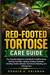 Red-Footed Tortoise Care Guide: The Complete Beginner's Handbook to Habitat Setup, Heating, Humidity, Lighting, Feeding, Hydration, Handling, Health, cover