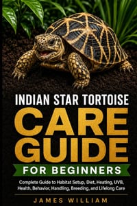 Indian Star Tortoise Care Guide for Beginners: Complete Guide to Habitat Setup, Diet, Heating, UVB, Health, Behavior, Handling, Breeding, and Lifelong cover