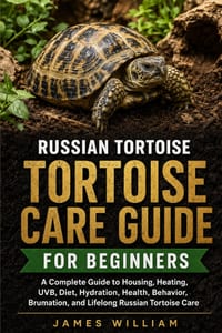 Russian Tortoise Care Guide for Beginners: A Complete Guide to Housing, Heating, UVB, Diet, Hydration, Health, Behavior, Brumation, and Lifelong Russi cover