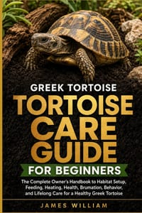 Greek Tortoise Care Guide for Beginners: The Complete Owner's Handbook to Habitat Setup, Feeding, Heating, Health, Brumation, Behavior, and Lifelong C cover