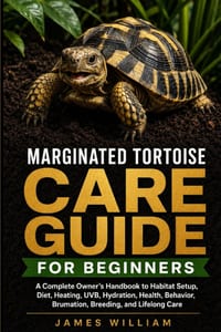 Marginated Tortoise Care Guide for Beginners: A Complete Owner's Handbook to Habitat Setup, Diet, Heating, UVB, Hydration, Health, Behavior, Brumation cover