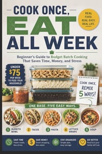 Cook Once, Eat All Week: Beginner's Guide to Budget Batch Cooking That Saves Time, Money, and Stress cover