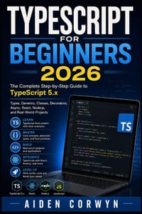 TypeScript for Beginners 2026: The Complete Step-by-Step Guide to TypeScript 5.x cover