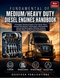 Fundamentals of Medium/Heavy Duty Diesel Engines Handbook: A Complete Technician Guide to Four-Stroke Theory, Common Rail Injection, Turbochargers, Af cover