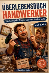 Überlebensbuch Handwerker: 18 chaotische DIY-Projekte, Handwerker-Humor und praktische Tipps für Heimwerker cover
