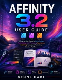 Affinity 3.2 User Guide: A Step-by-Step Manual to Vector Design, Photo Editing, RAW Processing, Page Layout, Publishing, Export, and Professional Crea cover