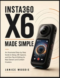 Insta360 X6 Made Simple: An Illustrated Step-by-Step Guide to Setup, 8K Capture, and One-Tap AI Editing for New Owners and Content Creators cover