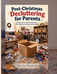 Post-Christmas Decluttering for Parents: The New-Toys-In, Old-Toys-Out Reset for Gifts, Duplicates, Donations, and Toy Rotation cover