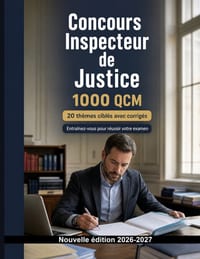 Concours Inspecteur de Justice: 1000 QCM avec corrigés détaillés: Organisation judiciaire, déontologie, droit civil et protection des personnes vulnér cover