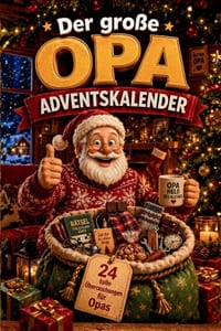 Der große Opa-Adventskalender: Buch-Adventskalender mit Geschichten, Rätseln und Knobeleien als Geschenk für Opa cover