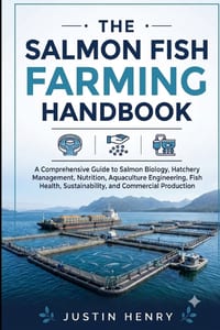 Salmon Fish Farming Handbook: A Comprehensive Guide to Salmon Biology, Hatchery Management, Nutrition, Aquaculture Engineering, Fish Health, Sustainab cover