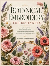 Botanical Embroidery for Beginners: A Step-by-Step Guide to Hand-Embroidery Stitches, Thread Painting, Dimensional Flowers, and 15 Modern Floral Patte cover
