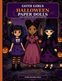 Goth Girls Halloween Paper Doll Set: A Fun Seasonal Activity for Kids cover