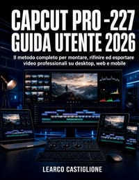 Capcut Pro -227 Guida Utente 2026: Il metodo completo per montare, rifinire ed esportare video professionali su desktop, web e mobile cover