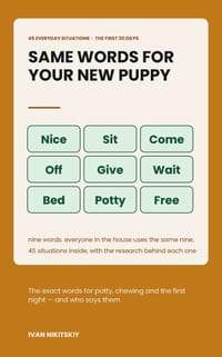 Same Words for Your New Puppy: Reward-Based Puppy Training for the First 30 Days cover