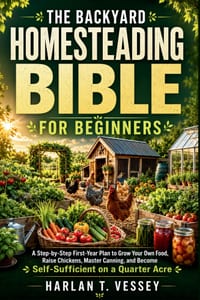 The Backyard Homesteading Bible for Beginners: A Step-by-Step First-Year Plan to Grow Your Own Food, Raise Chickens, Master Canning, and Become Self-S cover