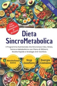 Dieta SincroMetabolica: Il Programma Nutrizionale che Sincronizza Cibo, Stress, Sonno e Metabolismo con Piano di 28 Giorni, Ricette Rapide e Strategie cover