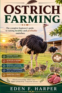 Ostrich Farming: The Complete Beginner's Guide to Raising Healthy and Profitable Ostriches cover