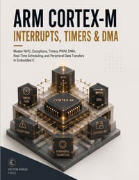 ARM Cortex-M Interrupts, Timers & DMA: Master NVIC, Exceptions, Timers, PWM, DMA, Real-Time Scheduling, and Peripheral Data Transfers in Embedded C cover