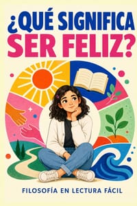 ¿Qué significa ser feliz?: Una aventura filosófica de Lectura Fácil para comprender tus emociones, elegir lo que importa y construir una vida con sent cover