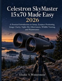 Celestron SkyMaster 15x70 Made Easy 2026: A Practical Introduction to Setup, Eyepiece Positioning, Image Clarity, Night-Sky Observation, Wildlife View cover